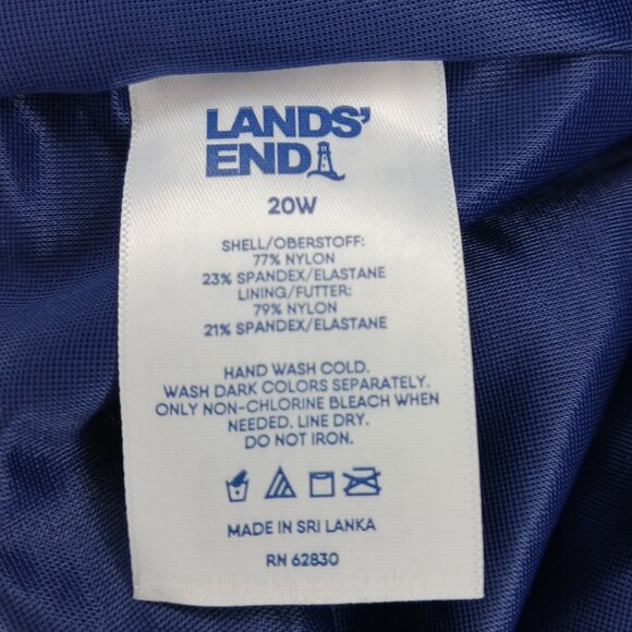 Land's End Womens 20W Bathing Suit Bottoms Skirt Paisley Blue Swimsuit - Picture 3 of 8